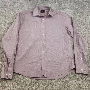 UNTUCKit Gargiulo Wrinkle Free Shirt Mens Medium Reg Fit Burgundy Mini Gingham